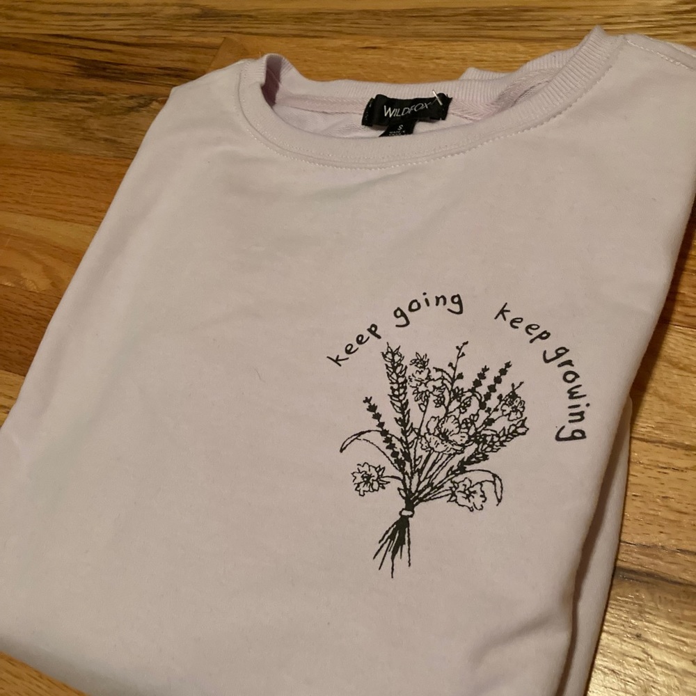 Wildfox Keep going keep growing pink sweatshirt